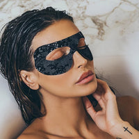 Hydrogel Eye Contour Mask in BLACK LACE with DIAMOND POWDER